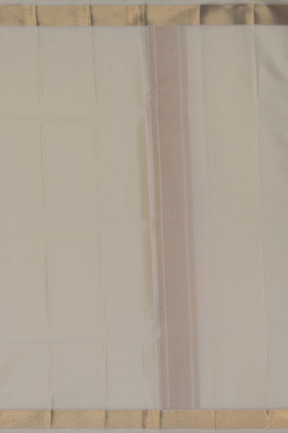 Image of Kanchi Silk Off White Dhoti With Kanduva (8 X 4)